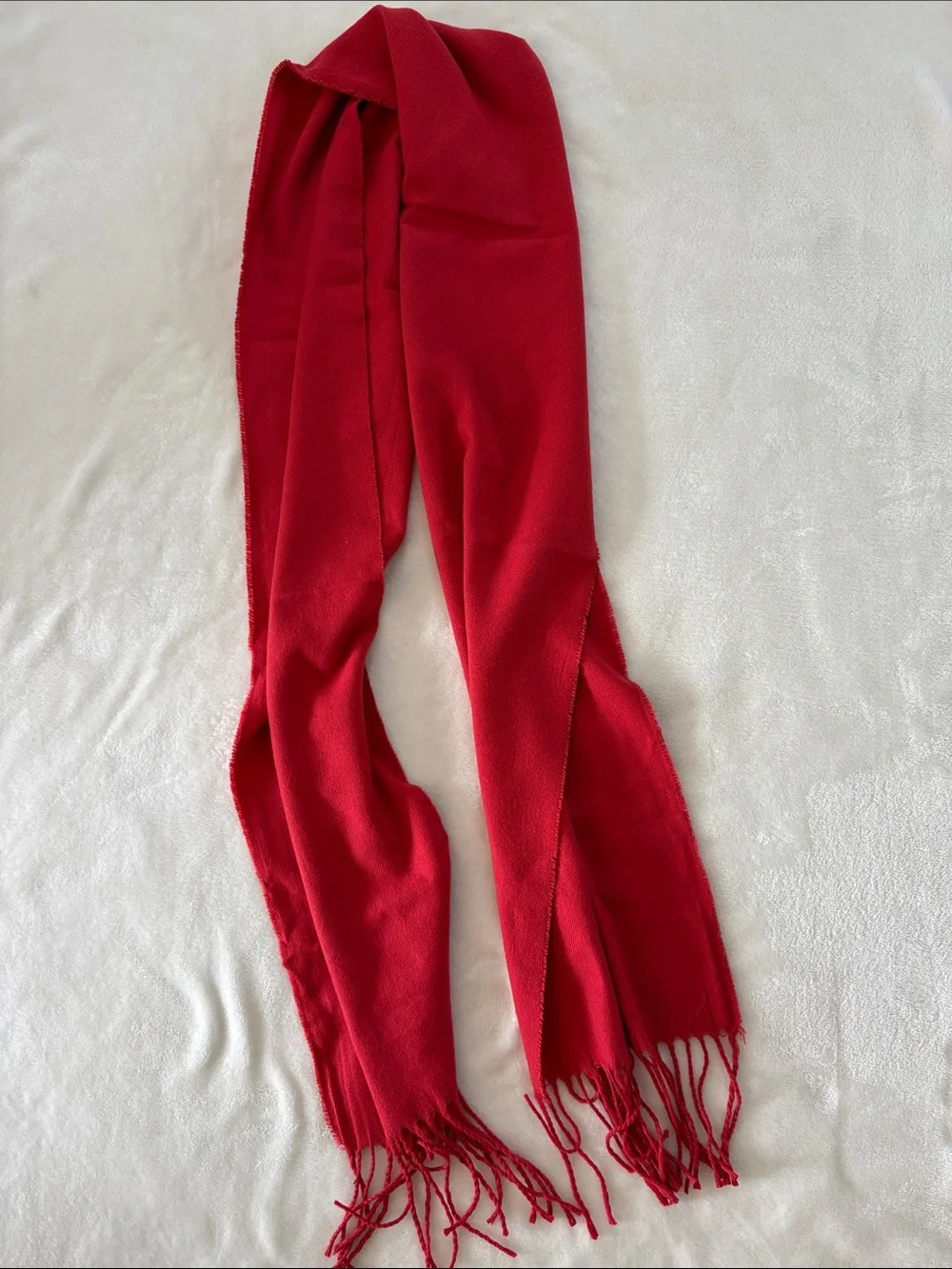 Koln 100% Cashmere Red scarf 80” L x 12.5”W